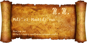 Mázi Madléna névjegykártya